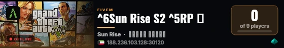 ^6Sun Rise S2 ^5RP ★ live status badge