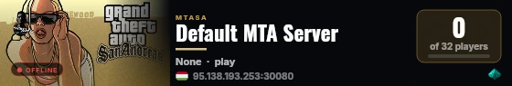 Default MTA Server live status badge