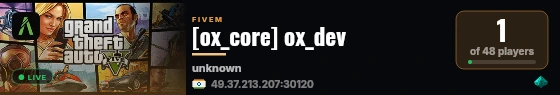 [ox_core] ox_dev live status badge
