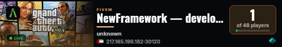 NewFramework — development live status badge