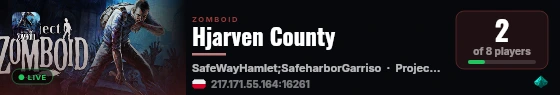 Hjarven County live status badge