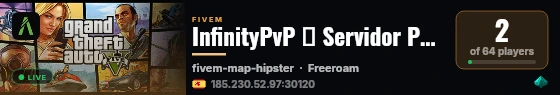 InfinityPvP 🔥 Servidor PvP Internacional live status badge