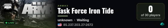 Task Force Iron Tide live status badge