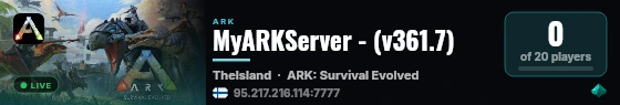 MyARKServer - (v361.7) live status badge
