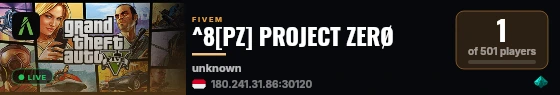 ^8[PZ] PROJECT ZERØ live status badge