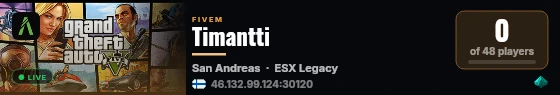 Timantti live status badge