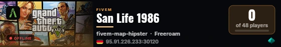 San Life 1986 live status badge