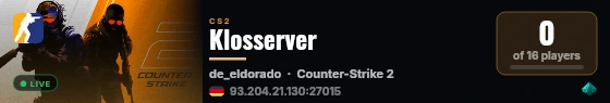 Klosserver live status badge