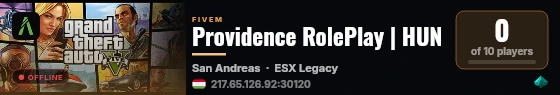 Providence RolePlay | HUN live status badge