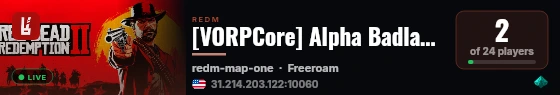 [VORPCore] Alpha Badlands live status badge