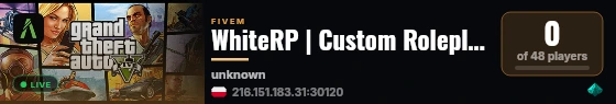 WhiteRP | Custom Roleplay live status badge