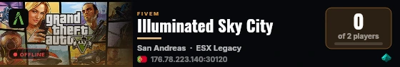 Illuminated Sky City live status badge