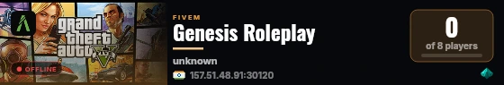 Genesis Roleplay live status badge