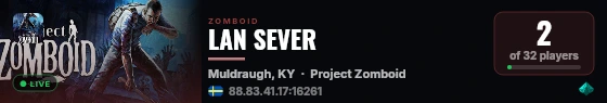 LAN SEVER live status badge