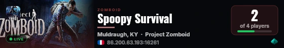 Spoopy Survival live status badge