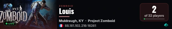 Louis live status badge