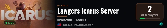 Lawgers Icarus Server live status badge