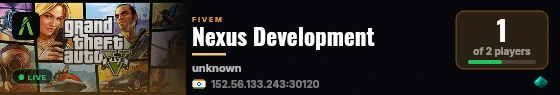 Nexus Development live status badge