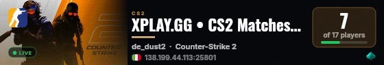 XPLAY.GG • CS2 Matches #157 live status badge