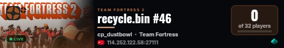 recycle.bin #46 live status badge