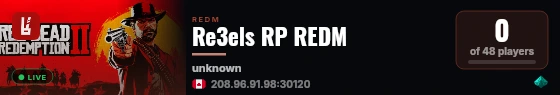 Re3els RP REDM live status badge