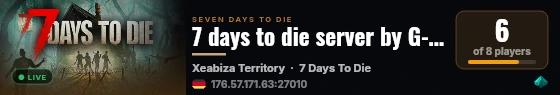 7 days to die server by G-portal live status badge