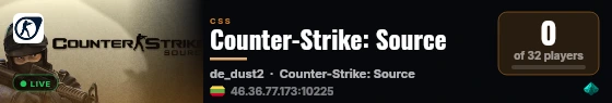 Counter-Strike: Source live status badge