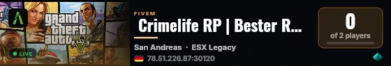  Crimelife RP | Bester RP Server live status badge