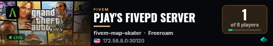 PJAY'S FIVEPD SERVER live status badge