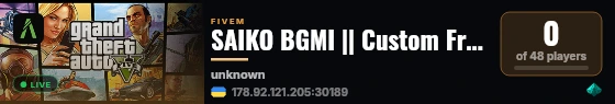 SAIKO BGMI || Custom Framework || Jobs || Gangs || Housing || More! live status badge