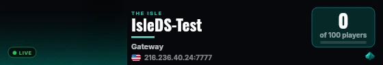 IsleServer live status badge