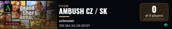 AMBUSH CZ / SK live status badge