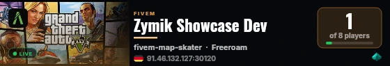 Zymik Showcase Dev live status badge