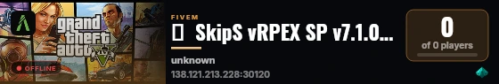 ☀️  SkipS vRPEX SP v7.1.0 / Adquira a sua em: discord.gg/ZzjSfmdaVG / RED Edition 🌟 live status badge