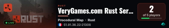 VeryGames.com Rust Server live status badge