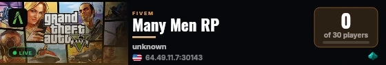 Many Men RP live status badge