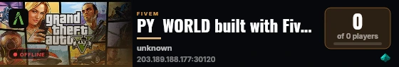 PY  WORLD built with FiveM Basic Server! live status badge
