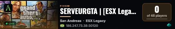 SERVEURGTA | [ESX Legacy] live status badge