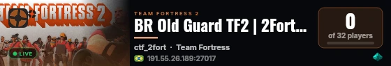 BR Old Guard TF2 | 2Fort + Classicos | Sem Crit Aleatorio live status badge