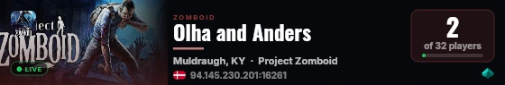 Olha and Anders live status badge