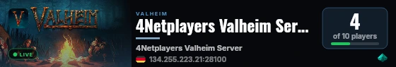 4Netplayers Valheim Server live status badge