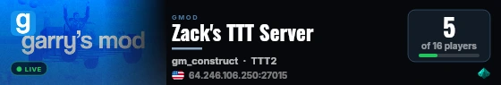 Zack's TTT Server live status badge