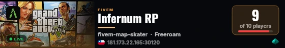 Infernum RP live status badge