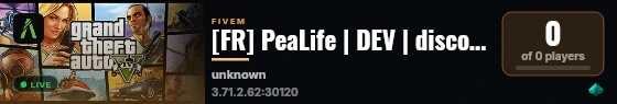 [FR] PeaLife | DEV | discord.gg/pealife live status badge