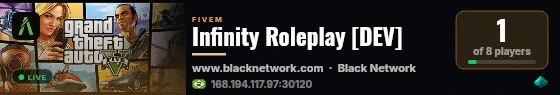 Infinity Roleplay [DEV] live status badge