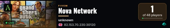 Nova Network live status badge