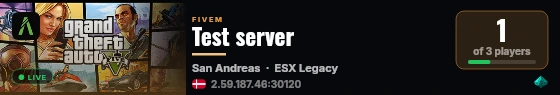 Test server live status badge