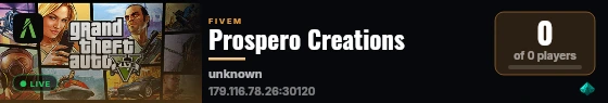 Prospero Creations live status badge