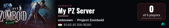 My PZ Server live status badge
