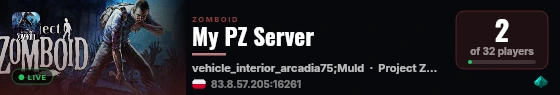 My PZ Server live status badge